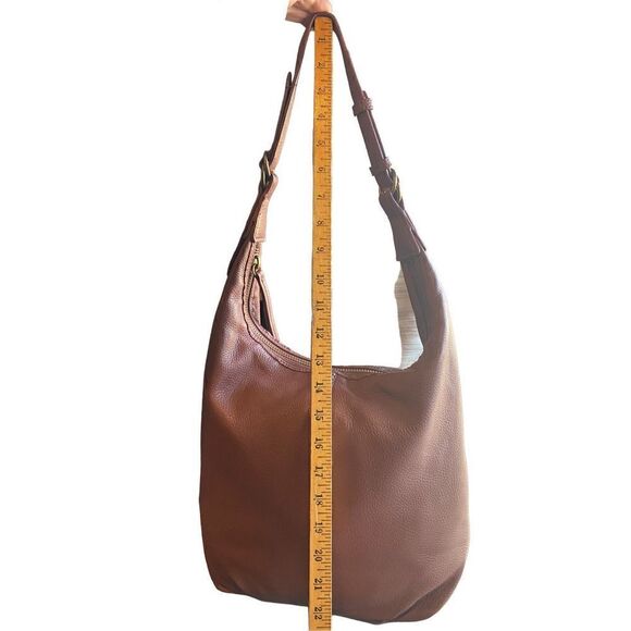 Lucky Brand brown leather over the shoulder  large hobo bag rare - Picture 9 of 16